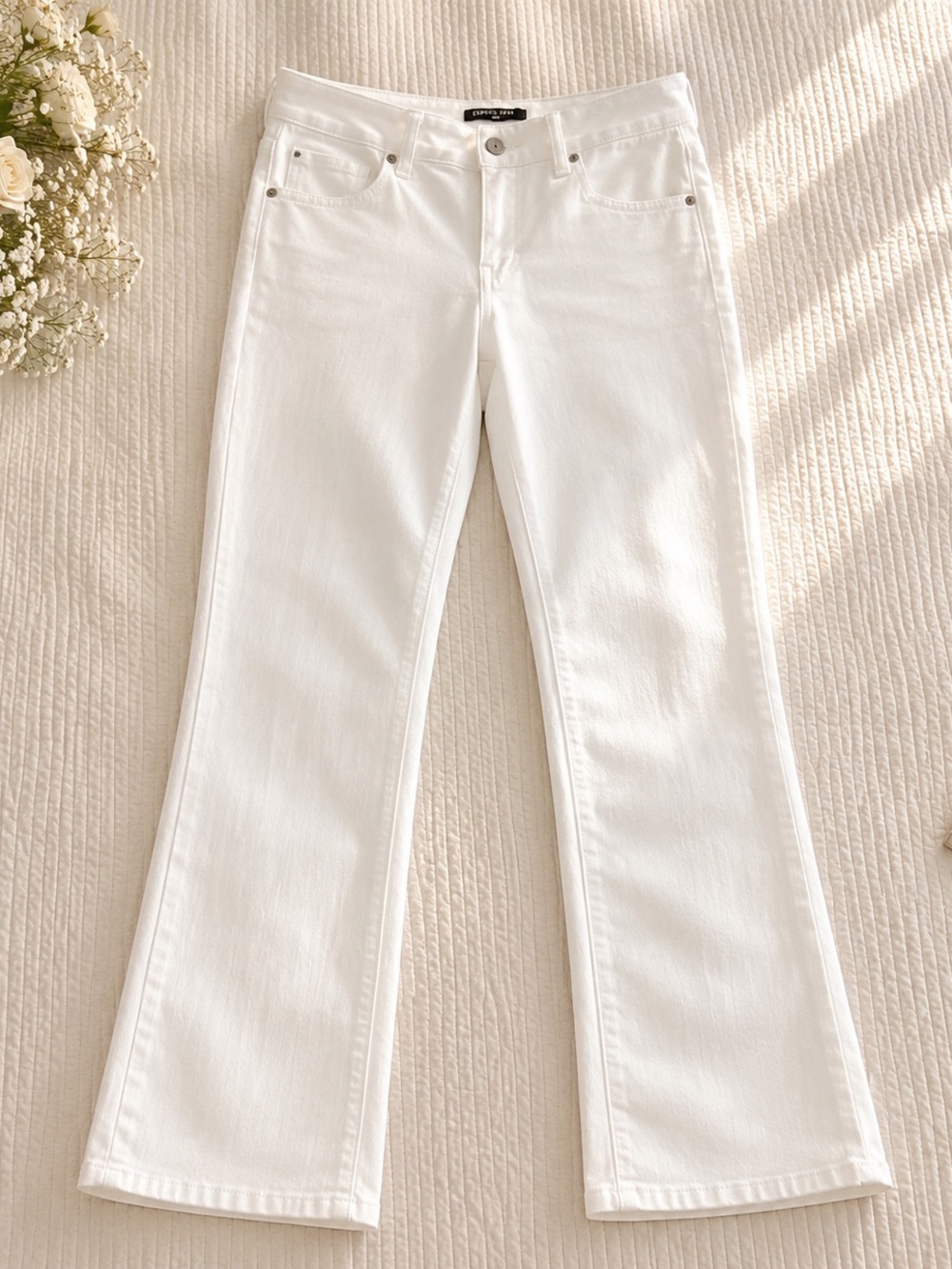 Fidelity Women's Straight Leg White Jeans